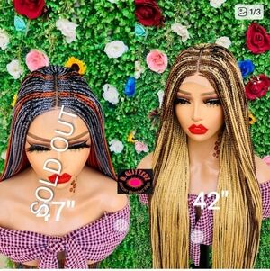 BRAIDED WIG  ON 2*4 LACE CLOSURE  42 and 47"